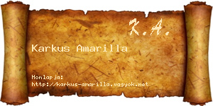 Karkus Amarilla névjegykártya